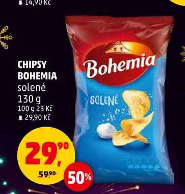 CHIPSY BOHEMIA solené, 130 g 