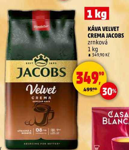 KÁVA VELVET CREMA JACOBS zrnková, 1 kg