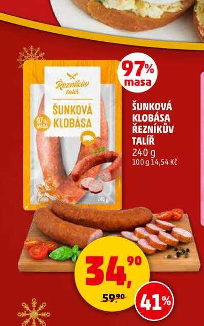 ŠUNKOVÁ KLOBÁSA ŘEZNÍKŮV TALÍŘ, 240 g