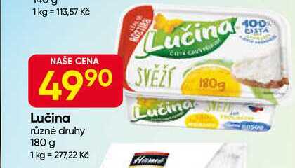Lučina 180g, vybrané druhy