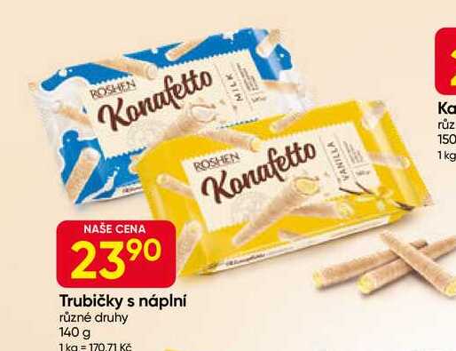 Konafetto Trubičky s náplní různé druhy 140 g 