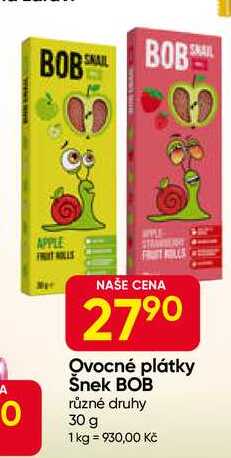Ovocné plátky Šnek BOB různé druhy 30 g