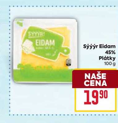 Sýýýr Eidam 45% Plátky 100 g 