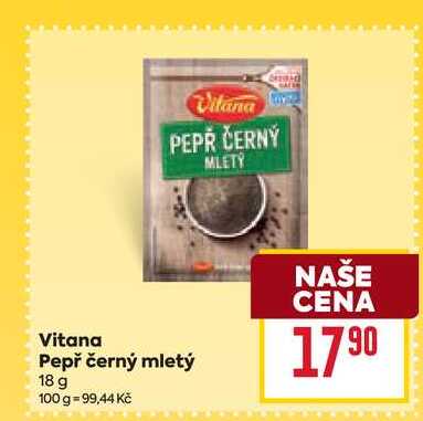 Vitana Pepř černý mletý 18 g 