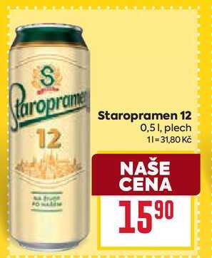 Staropramen 12 0,51, plech
