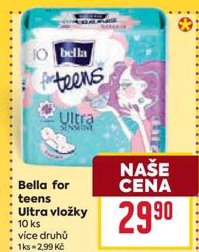 Bella for teens Ultra vložky 10 ks