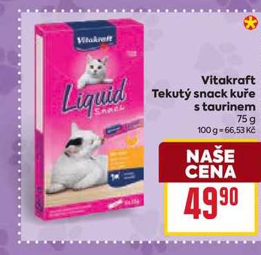 Vitakraft Tekutý snack kuře s taurinem 75 g