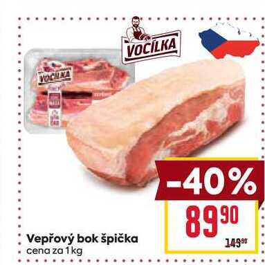 Vepřový bok špička cena za 1kg 
