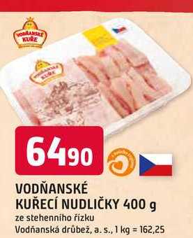 VODŇANSKÉ KUŘECÍ NUDLIČKY 400 g ze stehenního řízku 