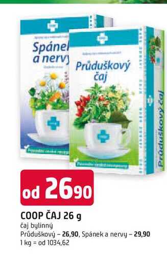 COOP ČAJ 26 g čaj bylinný Průduškový 