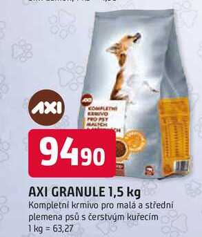 AXI GRANULE 1,5 kg Kompletní krmivo pro malá a střední plemena psů