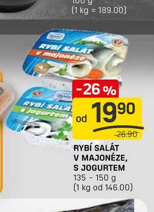 RYBÍ SALÁT V MAJONÉZE, S JOGURTEM 135-150 g 