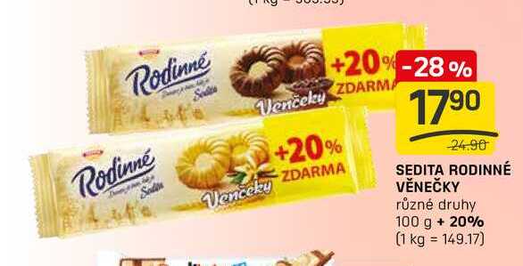 SEDITA RODINNÉ VĚNEČKY různé druhy 100 g