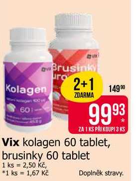 Vix kolagen 60 tablet, brusinky 60 tablet 