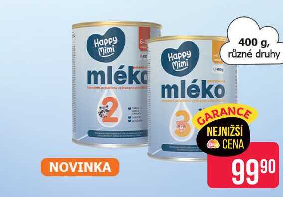 Happy Mimi mléko 400 g, různé druhy