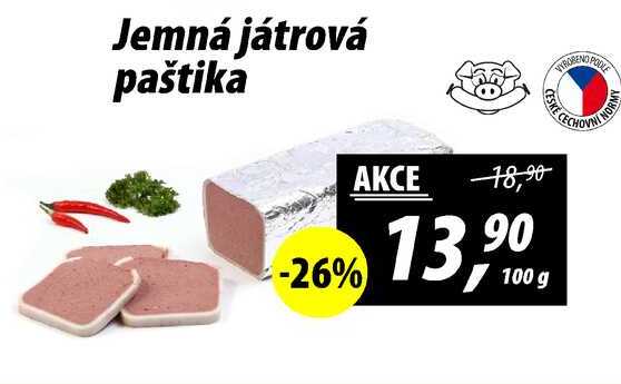 Jemná játrová paštika, 100 g