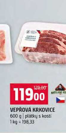 VEPŘOVÁ KRKOVICE 600 g plátky s kosti