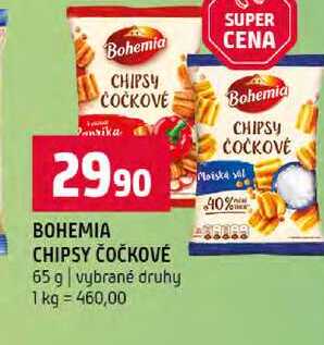 BOHEMIA CHIPSY ČOČKOVÉ 65 g vybrané druhy 