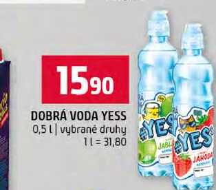 DOBRÁ VODA YESS 0,5l vybrané druhy 