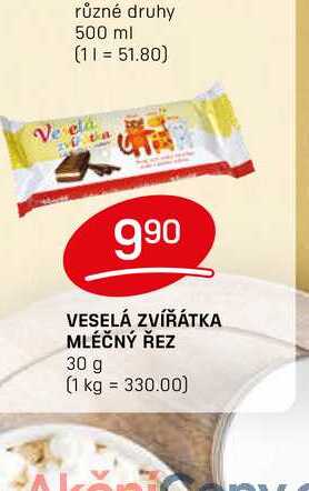 VESELÁ ZVÍŘÁTKA MLÉČNÝ ŘEZ 30 g