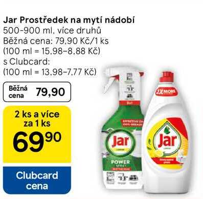 Jar Prostředek na mytí nádobí, 500-900 ml, více druhů 