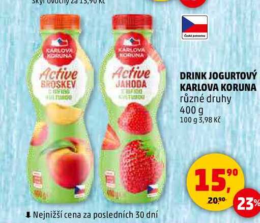 DRINK JOGURTOVÝ KARLOVA KORUNA, 400 g