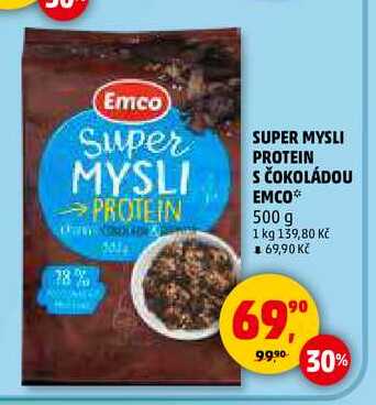 SUPER MYSLI PROTEIN S ČOKOLÁDOU EMCO, 500 g