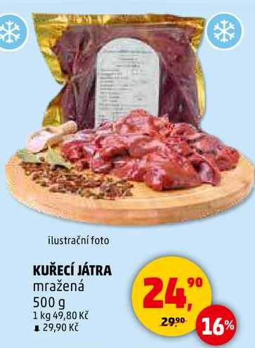 KUŘECÍ JÁTRA mražená, 500 g