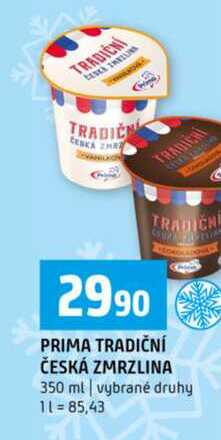 PRIMA TRADIČNÍ ČESKÁ ZMRZLINA 350 ml vybrané druhy 