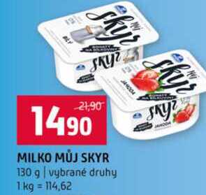 MILKO MŮJ SKYR 130 g vybrané druhy 