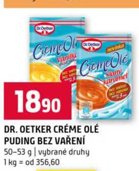 DR. OETKER CRÉME OLÉ PUDING BEZ VAŘENÍ 50-53 g vybrané druhy 
