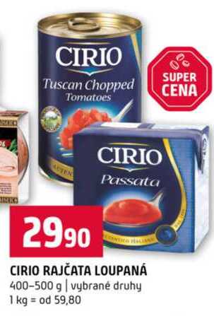 CIRIO RAJČATA LOUPANÁ 400-500 g vybrané druhy