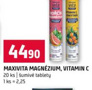 MAXIVITA MAGNÉZIUM, VITAMIN C 20 ks šumivé tablety