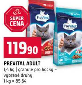 PREVITAL ADULT 1,4 kg granule pro kočky vybrané druhy
