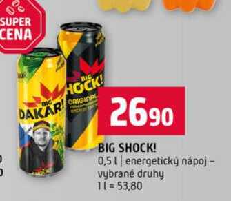 BIG SHOCK! 0,5l energetický nápoj vybrané druhy 