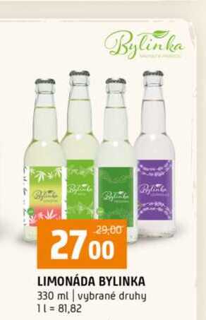 LIMONÁDA BYLINKA 330 ml vybrané druhy 