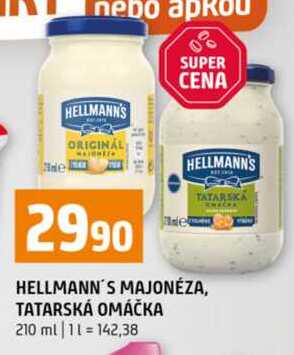 HELLMANN'S MAJONÉZA, TATARSKÁ OMÁČKA 210 ml