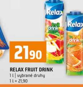 RELAX FRUIT DRINK 1l vybrané druhy