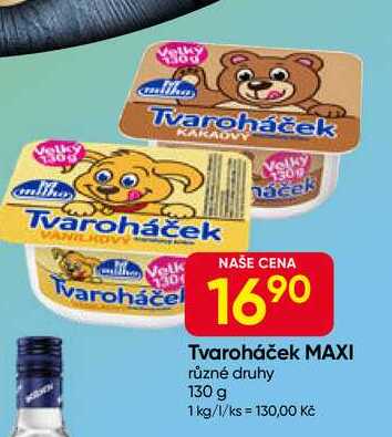 Milko Tvaroháček MAXI 130g, vybrané druhy