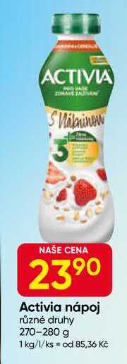 Activia nápoj různé druhy 270-280 g