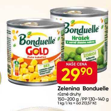 Bonduelle hrášek různé druhy 150-200 g/PP 130-140 g