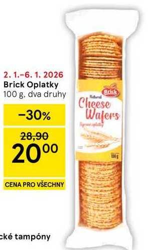 Brick Oplatky, 100 g, dva druhy   v akci