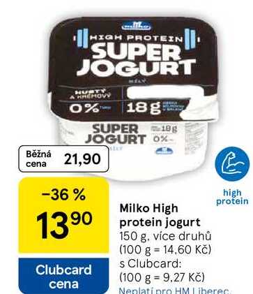 Milko High high protein jogurt, 150 g, více druhů  