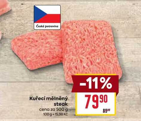 Kuřecí mělněný steak cena za 500 g