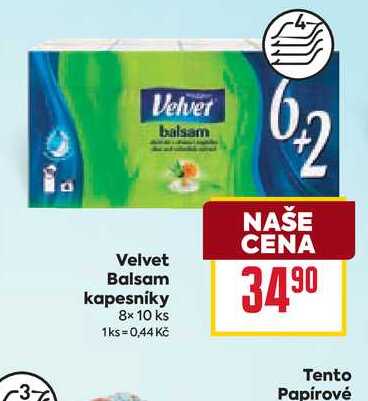 Velvet Balsam kapesníky 8x10 ks
