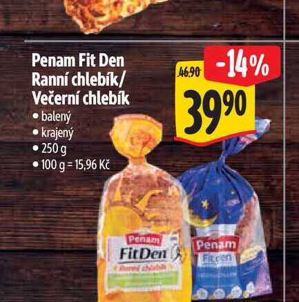 Penam Fit Den Ranní chlebík/ Večerní chlebík 250 g