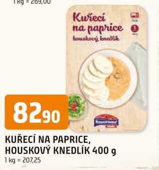 KUŘECÍ NA PAPRICE, HOUSKOVÝ KNEDLÍK 400 g 