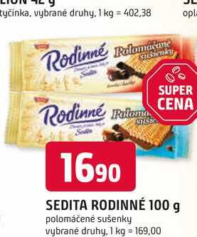 SEDITA RODINNÉ 100 g polomáčené sušenky