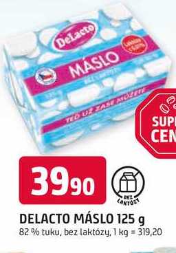 DELACTO MÁSLO 125 g 82% tuku, bez laktózy
