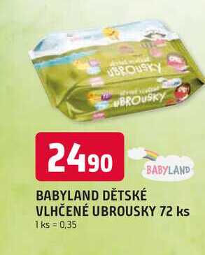 BABYLAND VLHČENÉ UBROUSKY 72 ks 